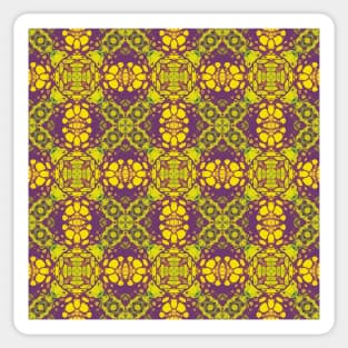 Yellow and Purple Square Pattern - WelshDesignsTP004 Sticker